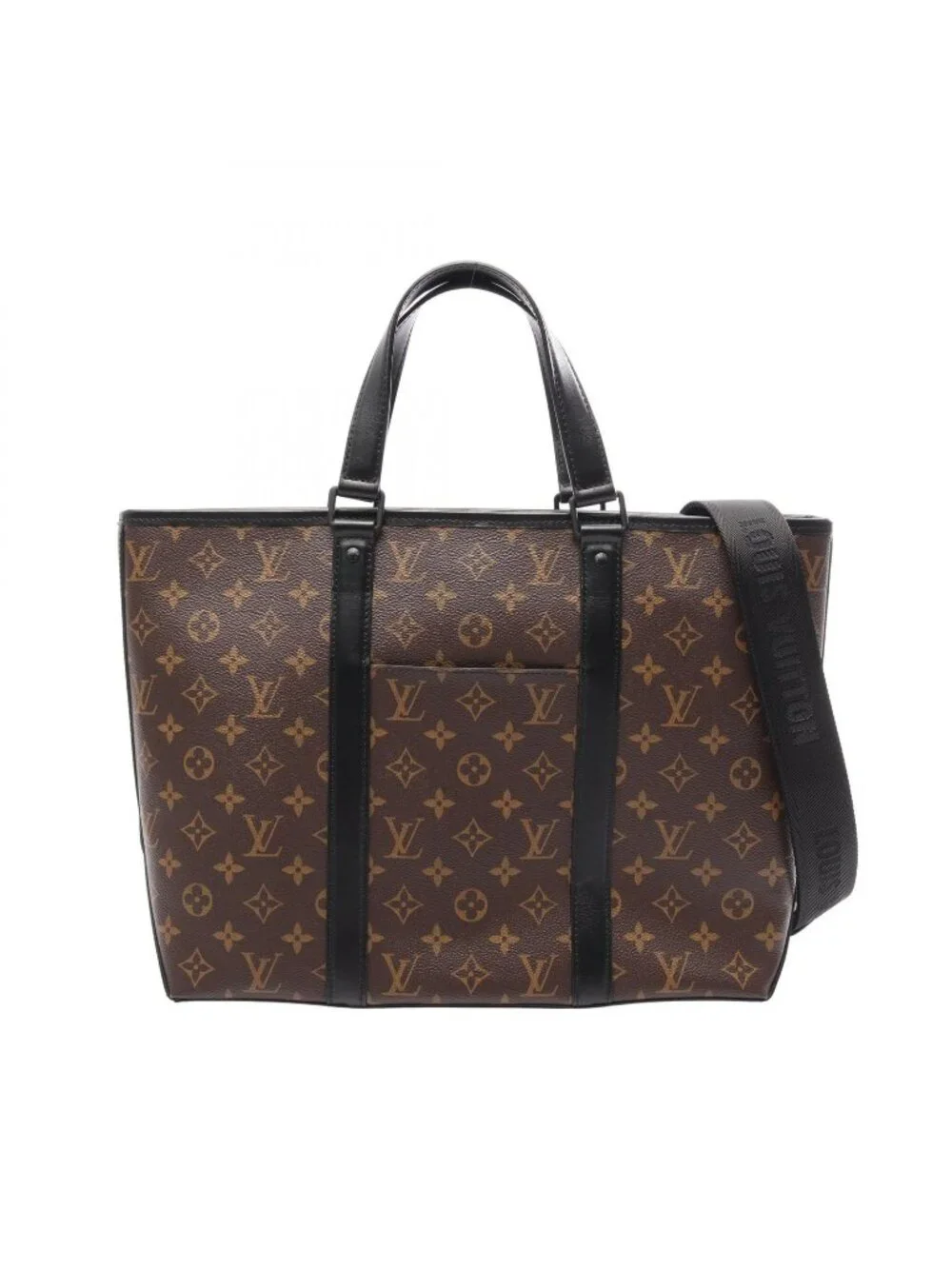 Louis Vuitton Tote Weekend PM Monogram Macassar 2-Way Canvas Leather